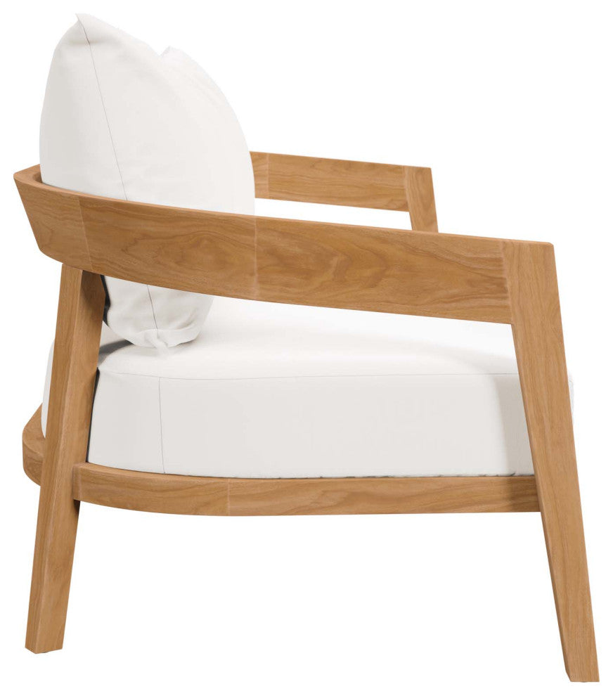 Brisbane 6-Piece Teak Wood Outdoor Patio Outdoor Patio Set, Natural White