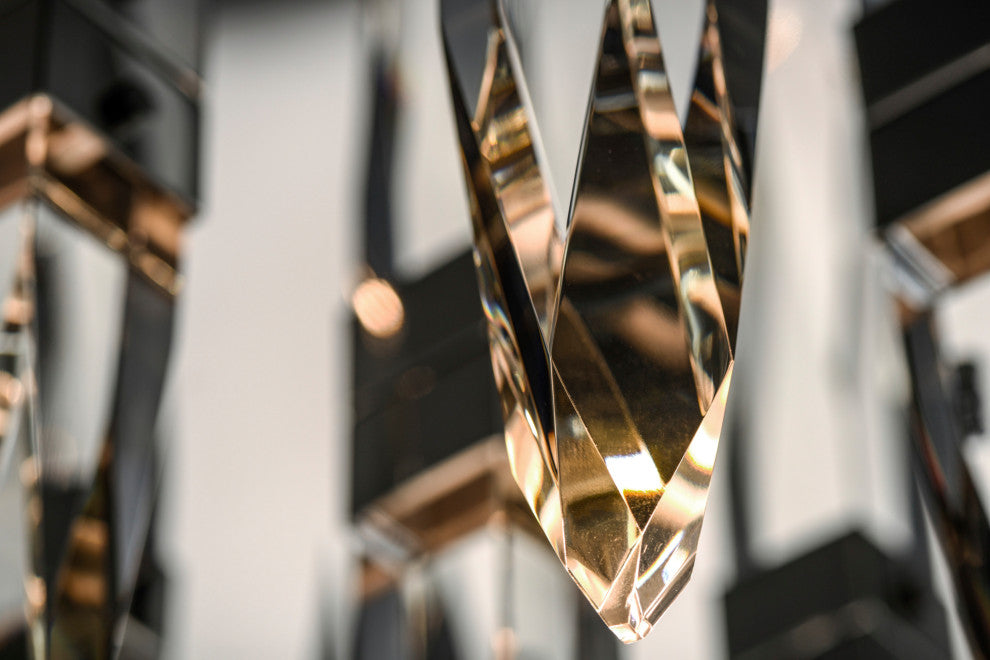 ET2 E31246-20 Quartz 9 Light 16"W LED Multi Light Pendant - Black