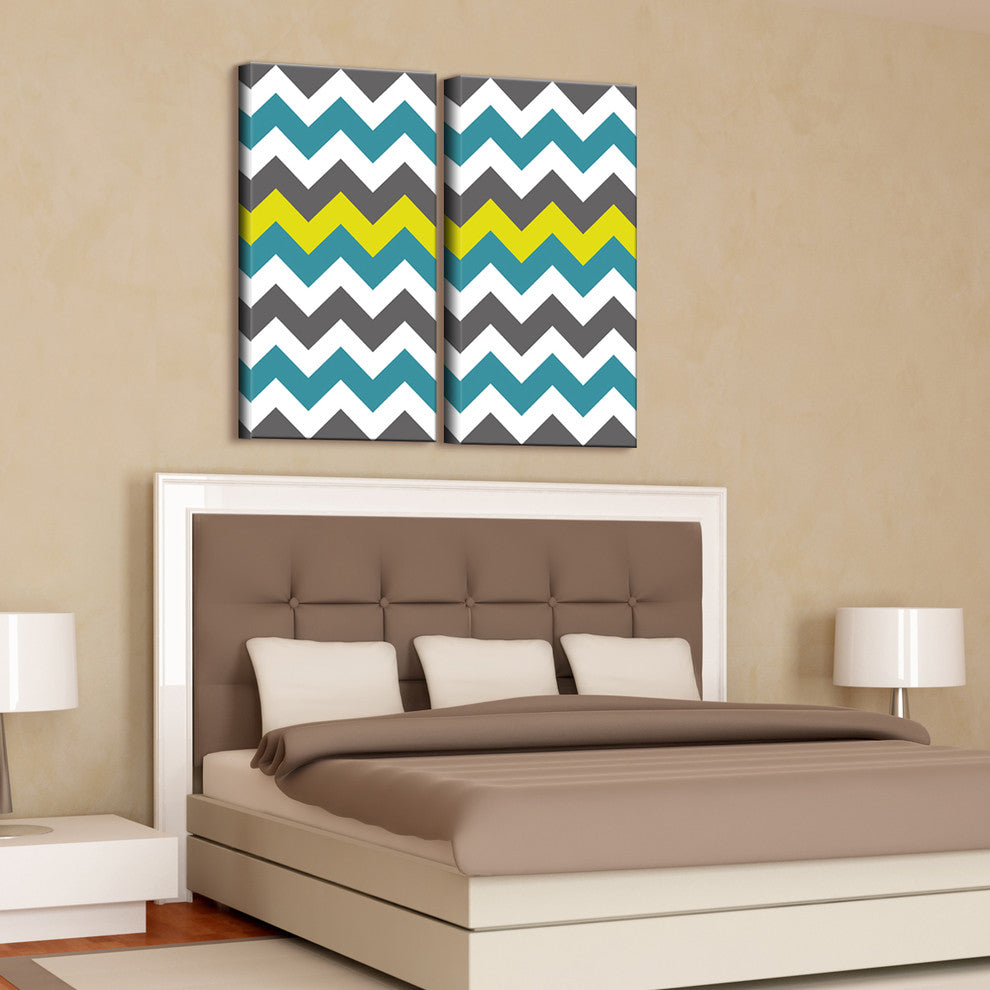 Geometric Study XI Canvas Wall Art 2-Piece Set