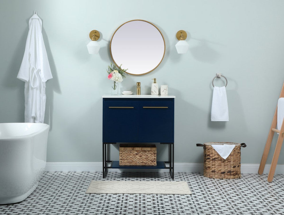 Sue 30" Single Bathroom Vanity, Blue