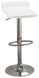 Set of 2 Adjustable Height Bar Stools, White