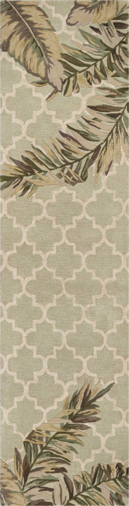 HomeRoots 2' x 10' Runner Wool Sage Area Rug