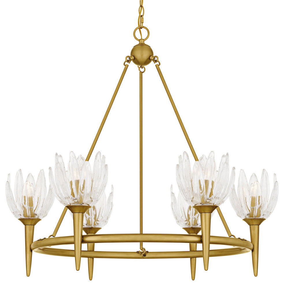 Quoizel SHA5032 Shea 6 Light 31"W Candle Style Chandelier - Brushed Gold