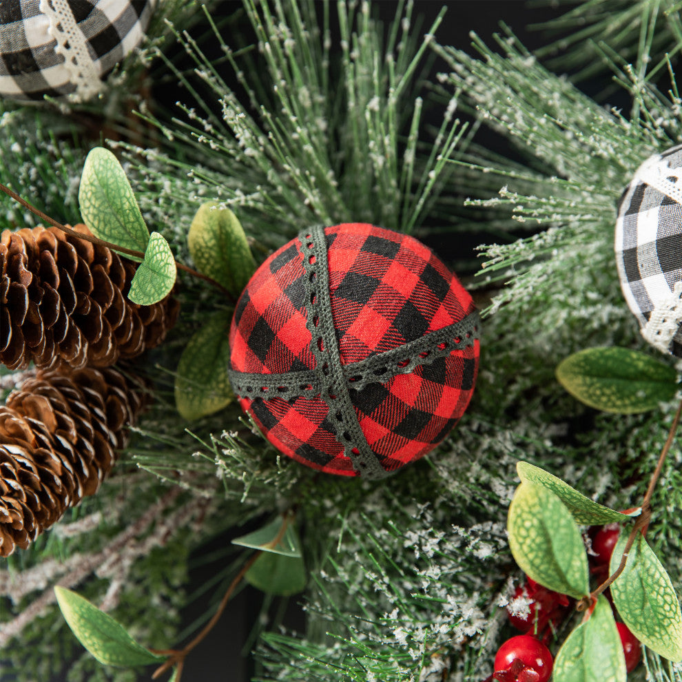 24"D Frosted Ornament Wreath