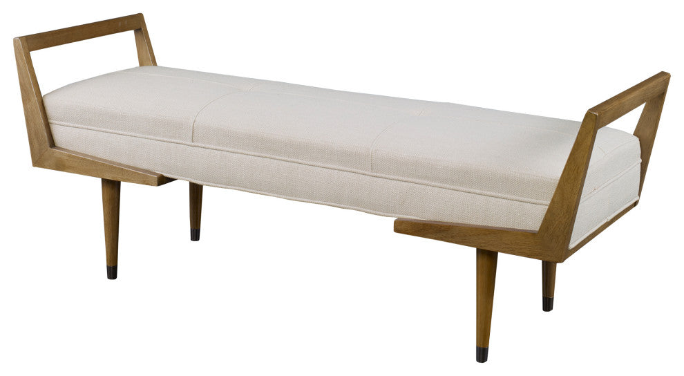 Uttermost Waylon Modern Ivory Bench