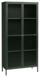 75" Contemporary Glass & Metal Display Cabinet in Green