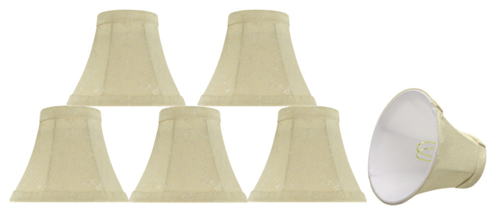 30011-6 Small Bell  Chandelier Clip On Lamp Shade Butter Creme 3"x6"x5"