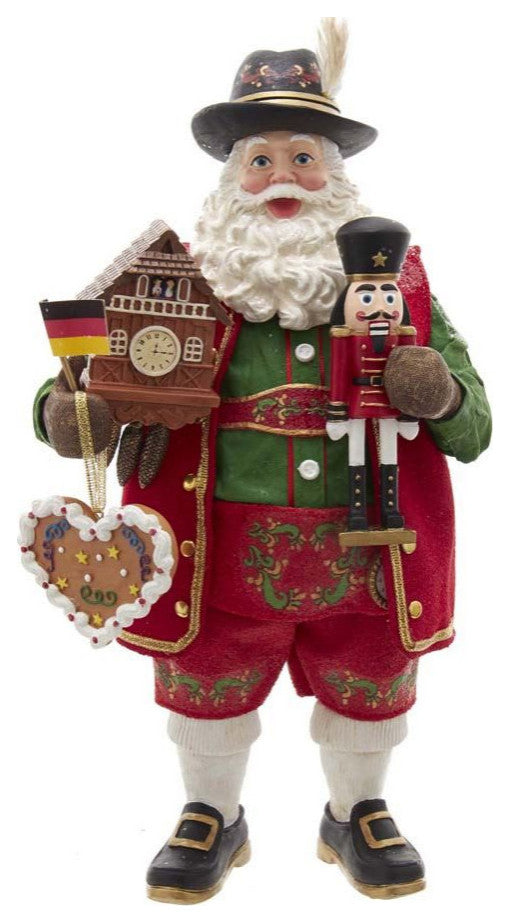 Kurt Adler 11" Fabrich Musical German Santa