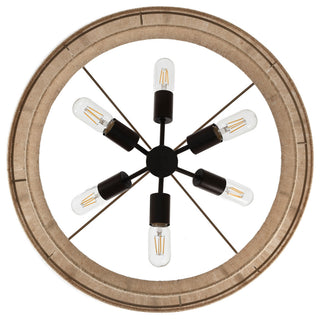 GetLedel 23.8" 6-Light Dimmable Handwoven Drum Chandelier, Oil Rubbed Bronze