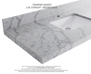 Boston 48" Single Sink Bath Vanity in Fine Grain 2" Venatino Quartz