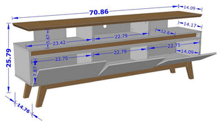 Yonkers 70.86 TV Stand in Black and Cinnamon