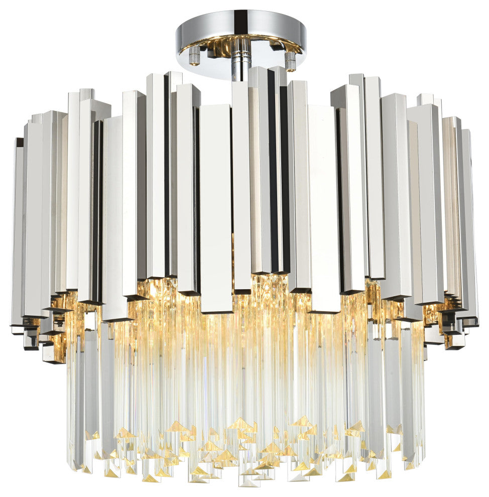 Home Living 16" Flush Mount, Chrome