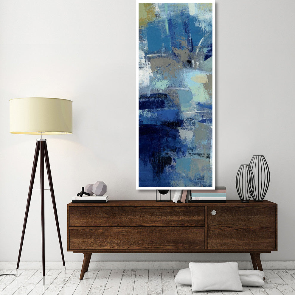 "Ultramarine Waves III Panel II" Print by Silvia Vassileva, 32"x77"