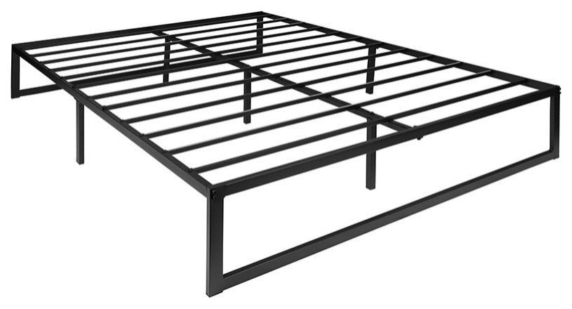 14" Metal Platform Bed Frame - No Box Spring Needed, Queen