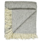 Highland Tweed Herringbone Pure New Wool Throw, Silver