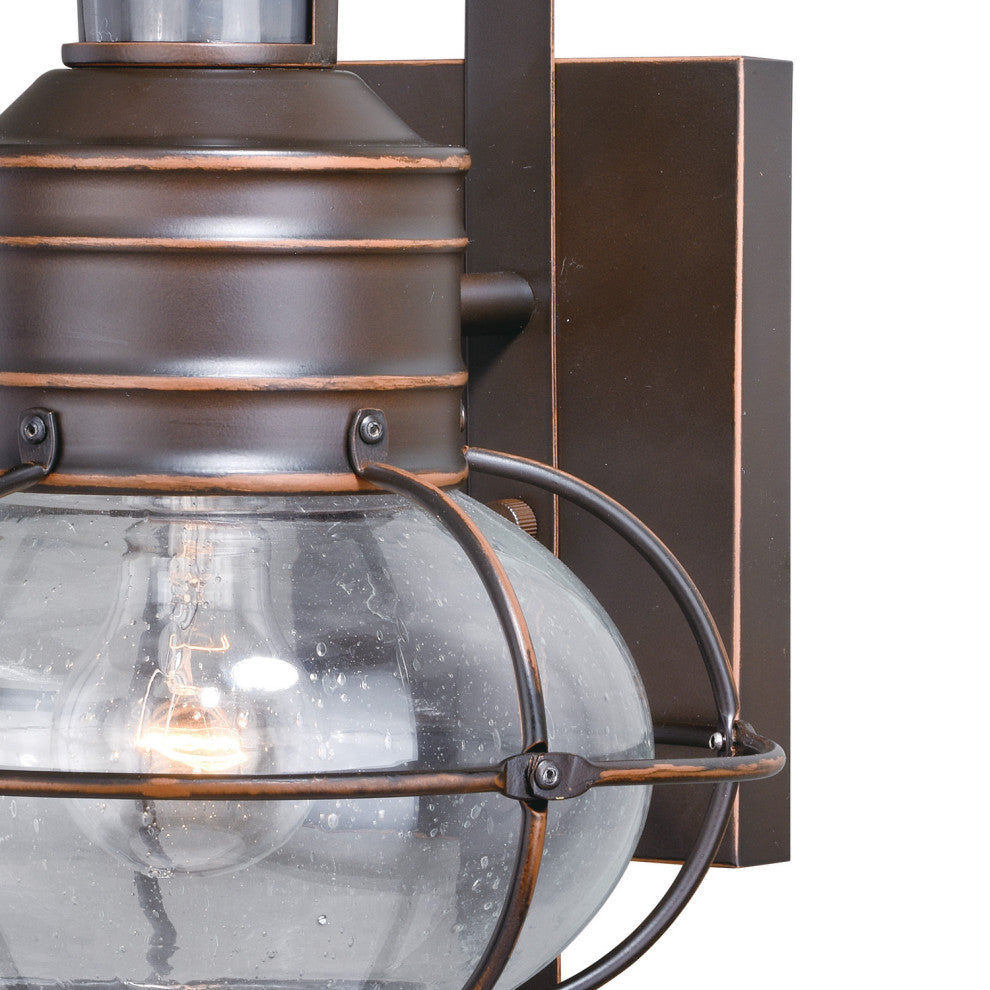 Chatham Motion Sensor Coastal Outdoor Wall Light, Bronze, 9.75Wx17.5Hx11D"