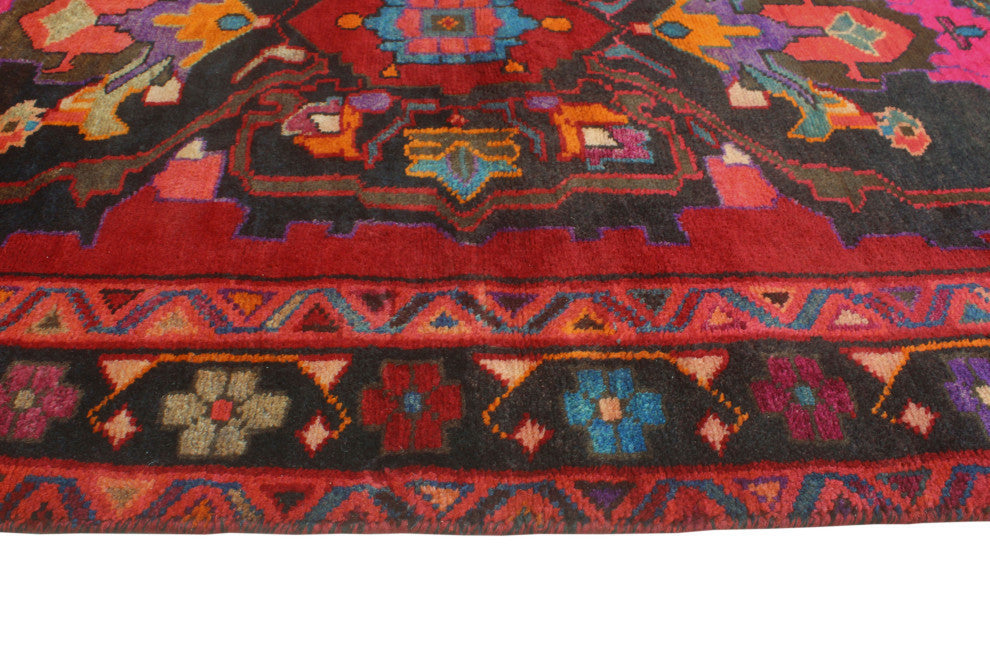 Fine Vintage Distressed Atif Red/Charcoal Runner, 4'0x9'1