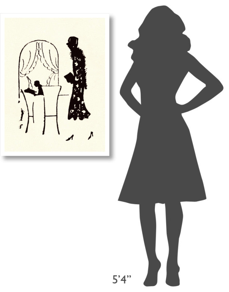 "Dressed Woman Walks Into a Restaurant" Paper Print by Maxfield Parrish, 26"x34"