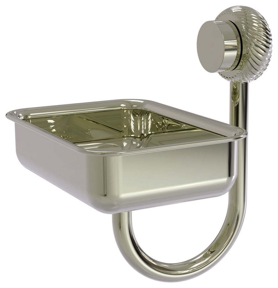 Venus Wall Mount Soap Dish With Twist Accents, Polished Nickel