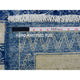 Soft and Pliable Wool Hand Knotted Denim Blue Maze Design Rug, 5'10" x 8'9"