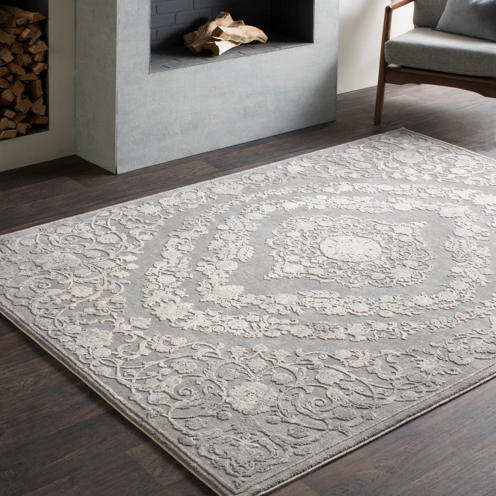 Tibetan Updated Traditional Camel, Charcoal Area Rug, 2'x3'