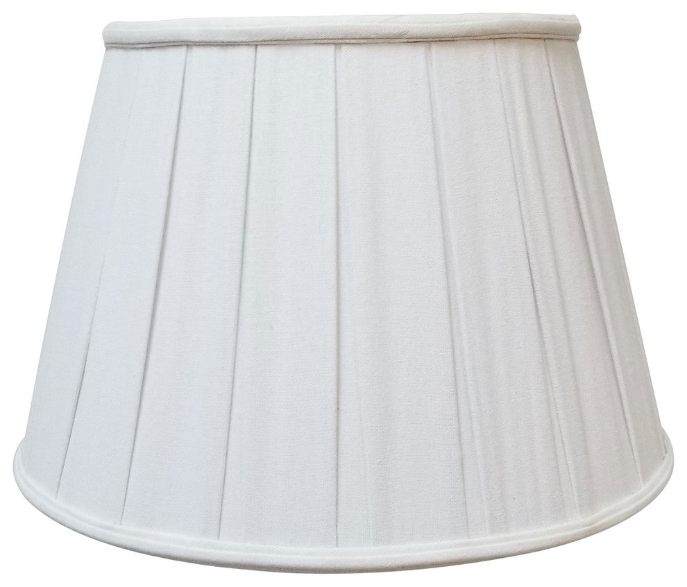 Royal Designs Empire English Pleat Basic Lampshade, Linen White, 10"x14.5"x10"