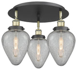 Innovations Geneseo 3 17.75" Flush Mount Black Antique Brass