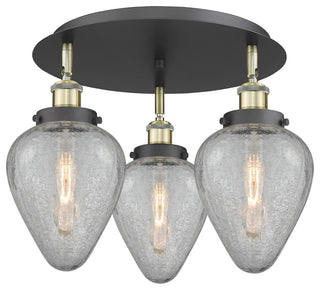 Innovations Geneseo 3 17.75" Flush Mount Black Antique Brass