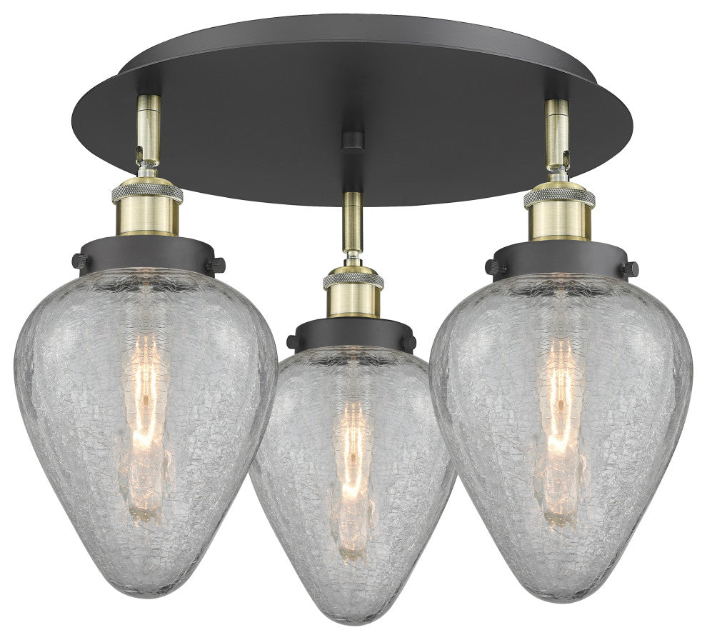 Innovations Geneseo 3 17.75" Flush Mount Black Antique Brass
