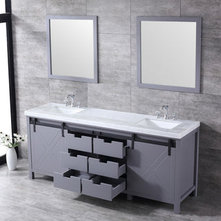 Marsyas Transitional Dark Grey 80" Double Vanity Set
