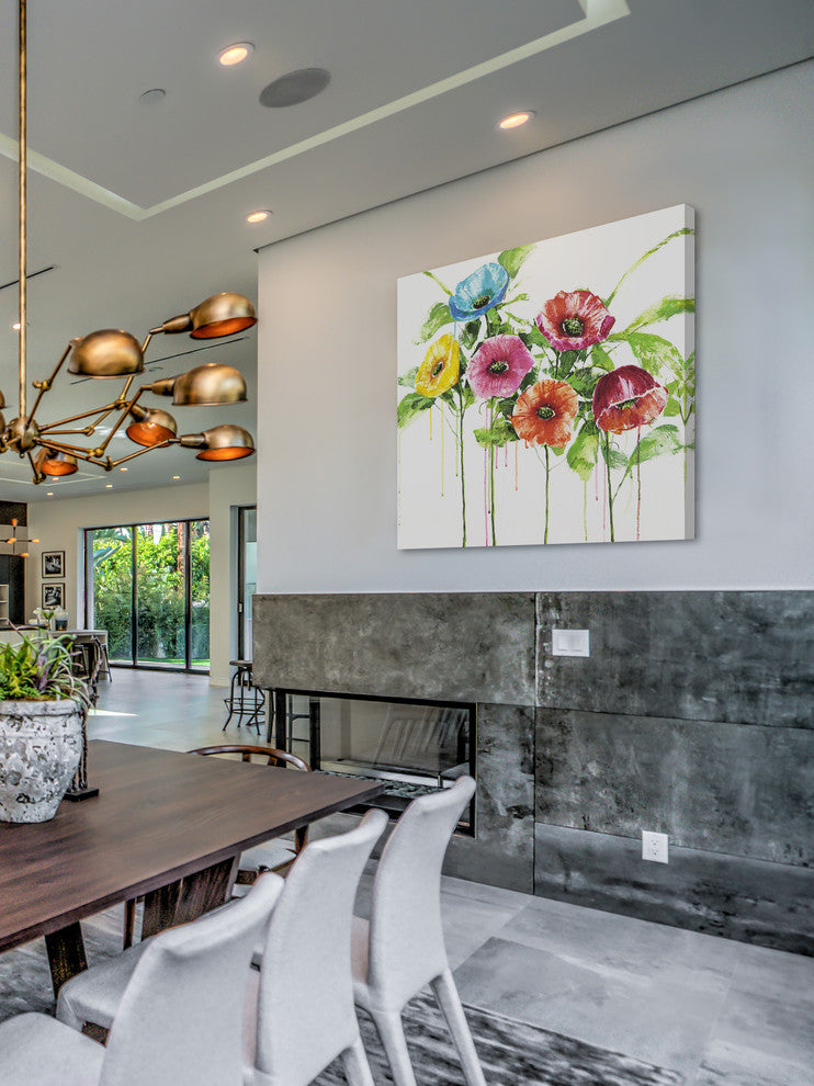 "Pop of Color I" by Julie Joy Painting Print Wrapped Canvas, 32x32