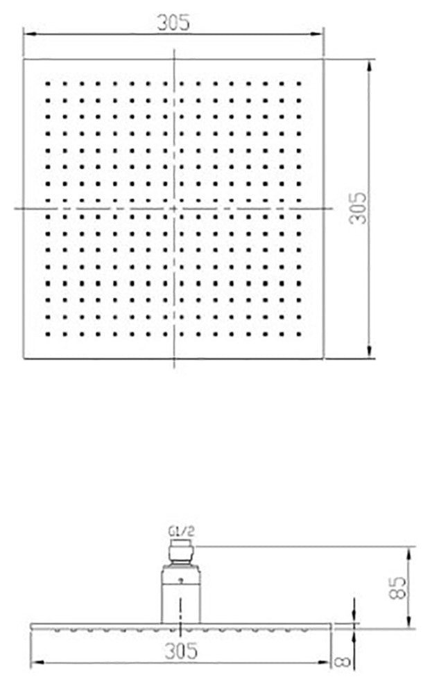 Fontana 8", 10", Or 12" Wall Mount LED Shower Head