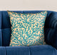 Plutus Marlin Vines Blue, cream Floral Luxury Throw Pillow, 20"x26" Standard