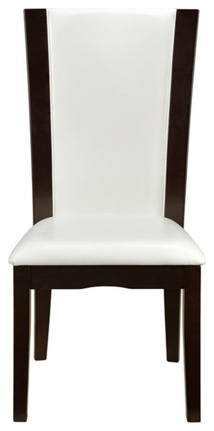 Lexicon Wood and Faux Leather Dining Room Side Chair in Espresso (Set of 2)