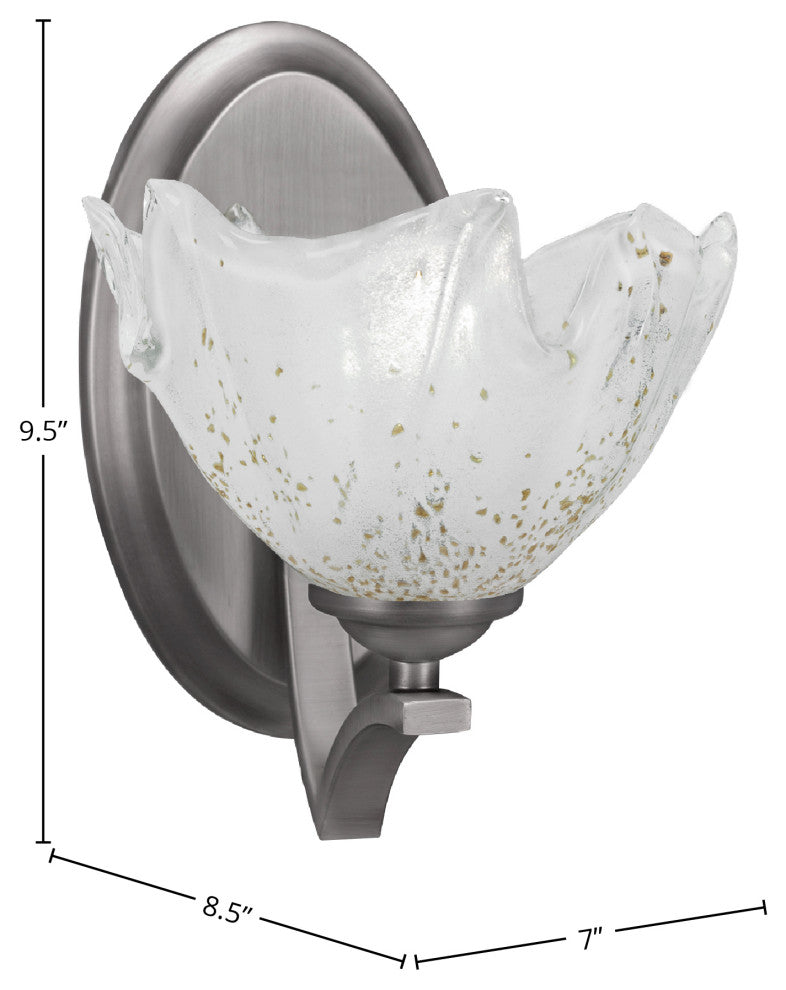 Zilo Wall Sconce, Graphite, 7" Gold Ice Glass