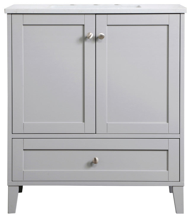30" Single Bathroom Vanity, Gray