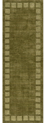 Petra High-Low Wool-Blend Area Rug, Verdant Green 2'6" x 8'