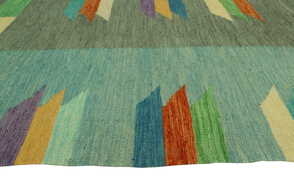 Winchester Kilim Safiye Gray/Orange Rug, 5'0x6'6