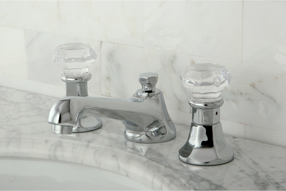 Kingston Brass Widespread Bathroom Faucet With Brass Pop-Up, Polished Chrome