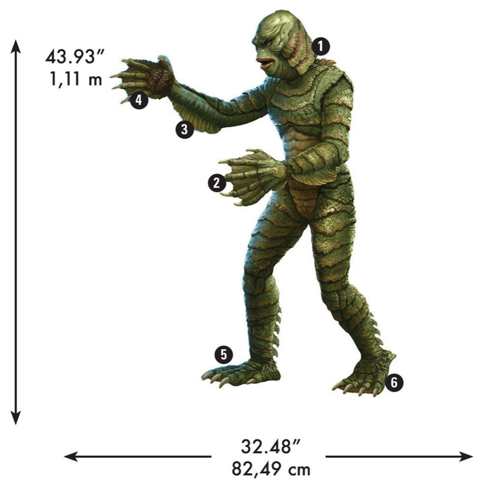 Classic Monsters Creature From The Black Lagoon Giant Peel and Stick Wall Decals
