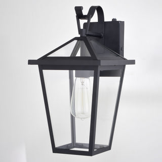 Derby 8-in W 1 Light Dusk to Dawn Matte Black Outdoor Wall Lantern Clear Glass