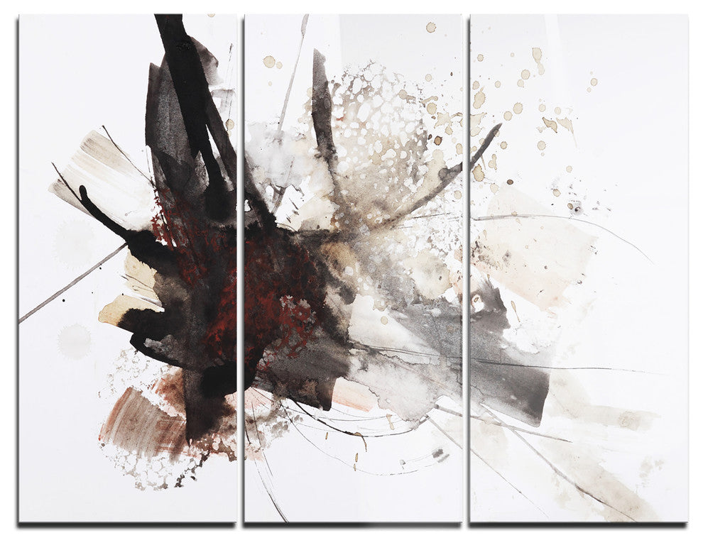 "Artistic Splash" Glossy Metal Wall Art, 3 Panels, 36"x28"