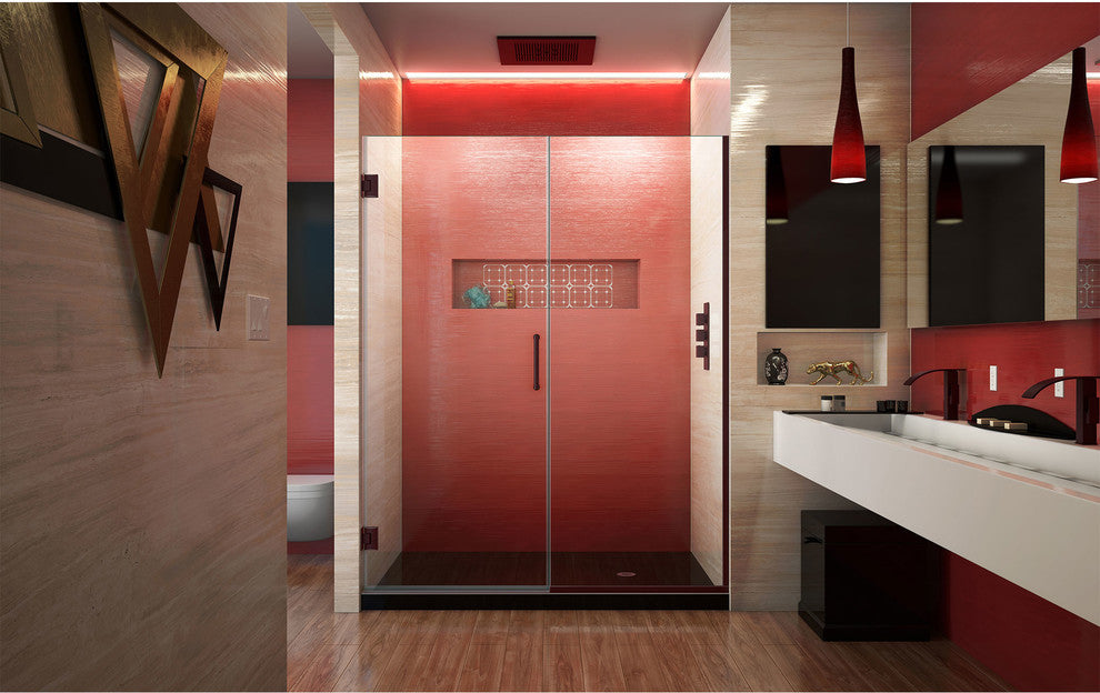 DreamLine Unidoor Plus 60.5", 61"x72" Hinged Shower Door, Oil Rubbed Bronze