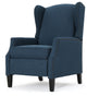 GDF Studio Weyland Contemporary Fabric Wingback Pushback Recliner, Navy Blue
