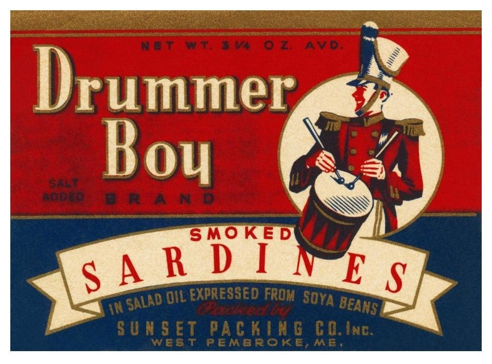 "Drummer Boy Smoked Sardines" Digital Paper Print by Retrolabel, 24"x18"