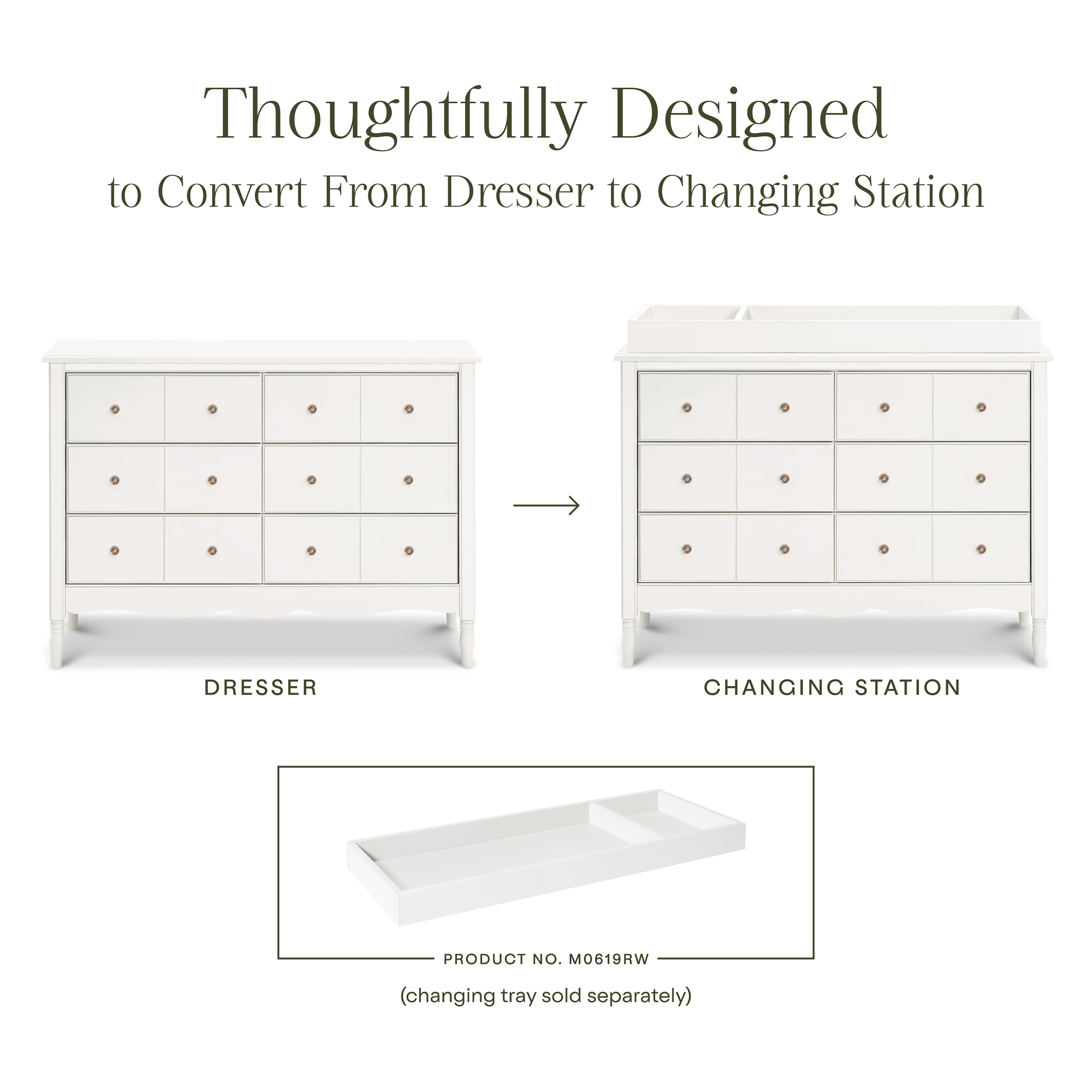 Liberty 6-Drawer Assembled Dresser, Warm White