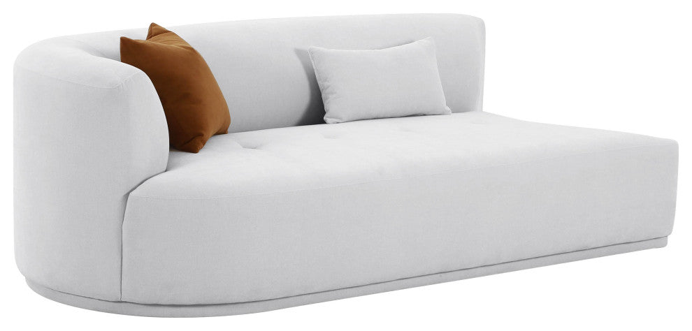 Fickle Grey Velvet Modular LAF Loveseat - Grey