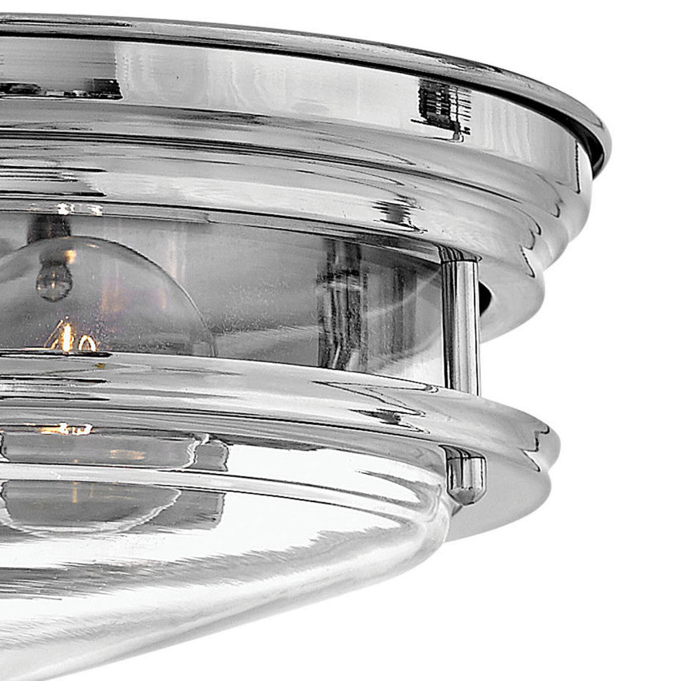 Hinkley Hadley Small Flush Mount, Chrome With Clear Glass