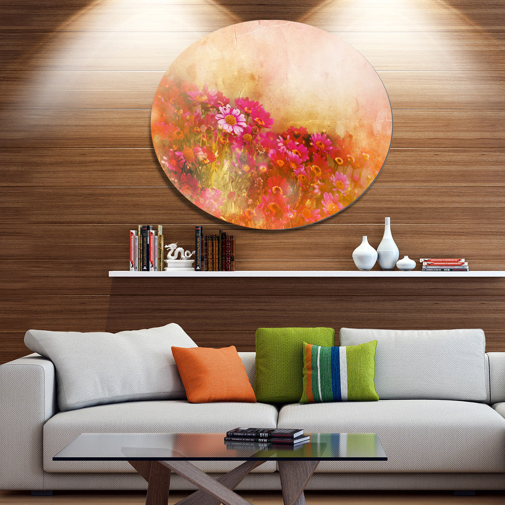 Beautiful Little Flowers In Spring, Floral Round Wall Art, 23"