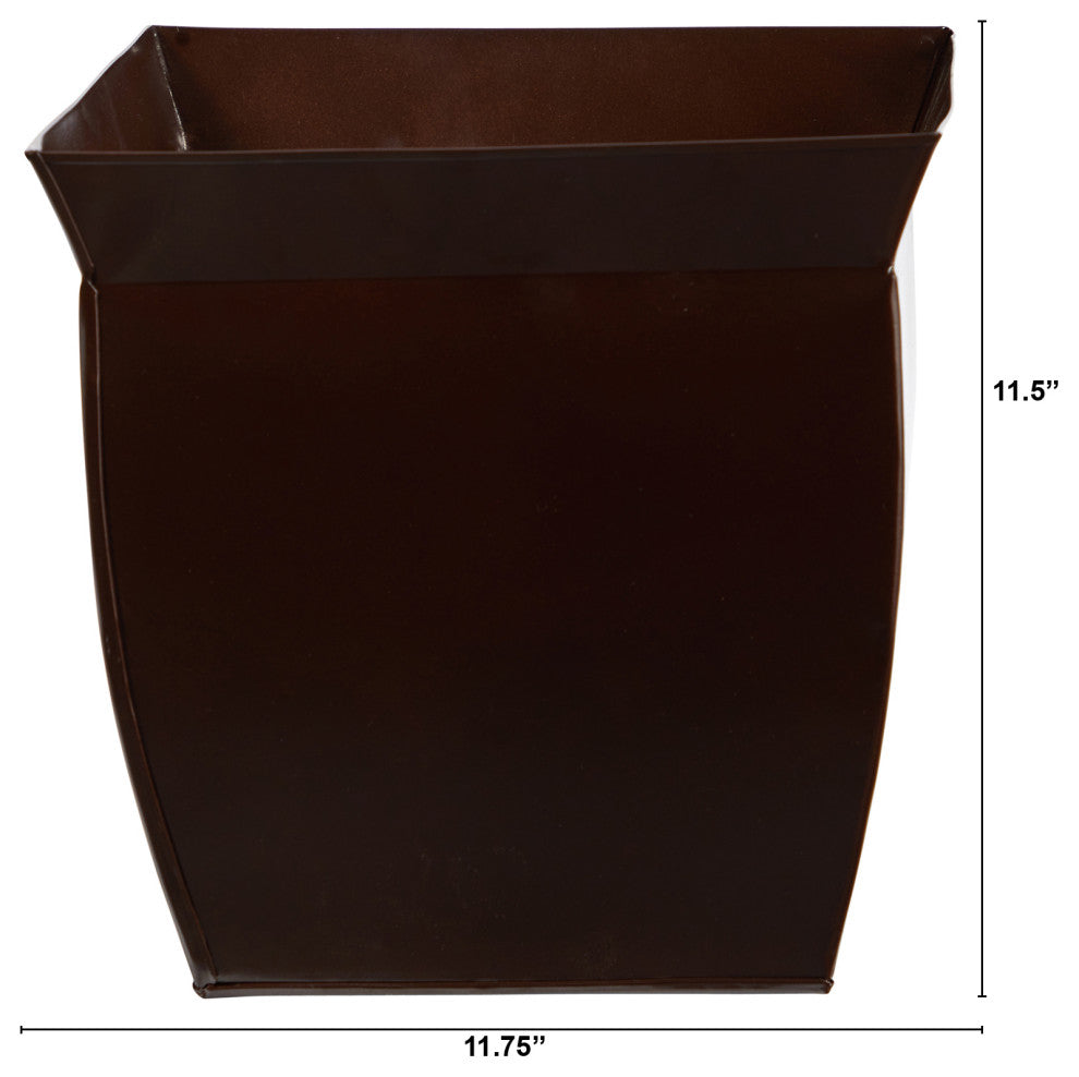 Nearly Natural 0814-MD-S1-BZ 11.75 Fluted Metal Square Planter